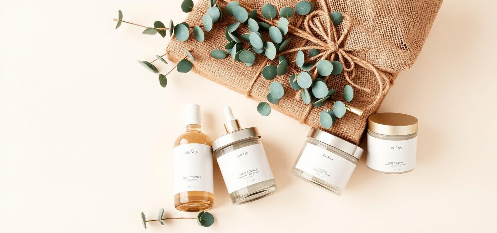Luxury gift hamper wrapped in natural jute